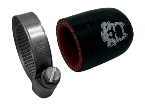 DogBone High Temperature Reinforced Silicone Cap -  7/8" ID (22mm) w/ Hose Clamp