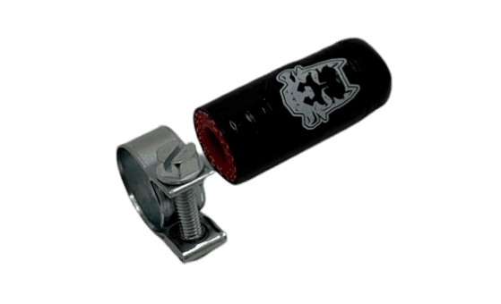 DogBone High Temperature Reinforced Silicone Coolant Cap -  1/4" ID (6.5mm) w/ Hose Clamp