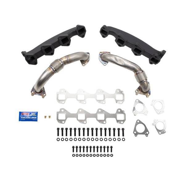 Wehrli Custom Fabrication 2001-2004 LB7 Duramax Billet Exhaust Manifold & 2" Stainless Up Pipe Kit - WCF100174